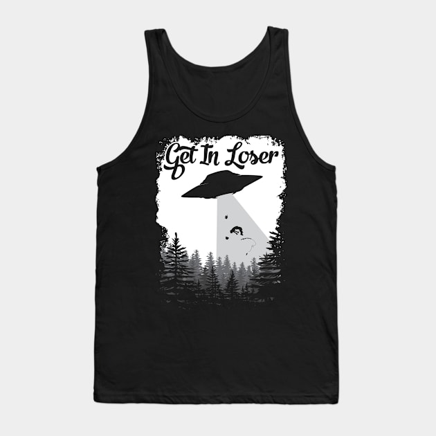 Alien Abduction - UFO Get In Loser Men Fishing print Tank Top by theodoros20